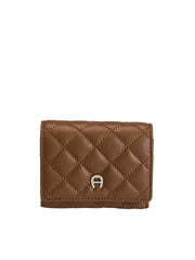 Aigner-Trifold-Quilted-Wallet-Dark-Toffee-Brown