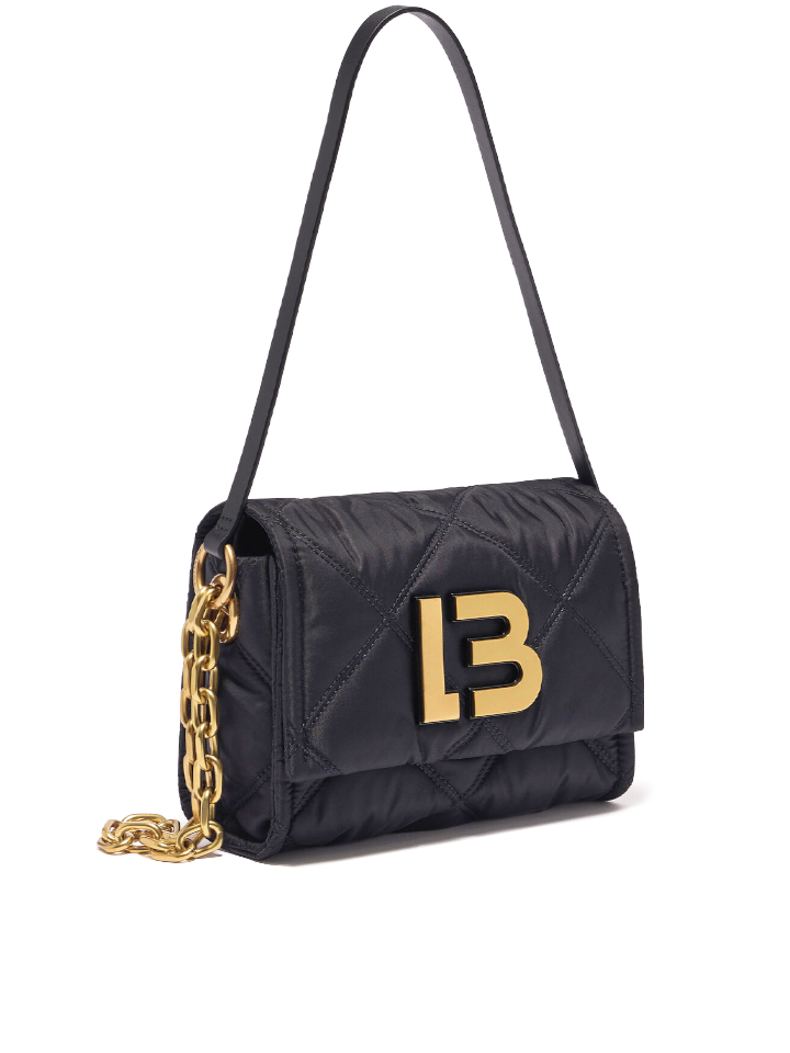 Bimba-Y-Lola-221BBMY1M-T2204-Small-Black-Gold-Padded-Nylon-Crossbody-Bag-Balilene-depan