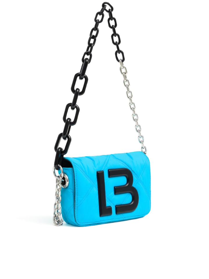 Bimba-Y-Lola-Extra-Small-Padded-Nylon-Flap-Bag-Neon-Blue-Balilene-depan1