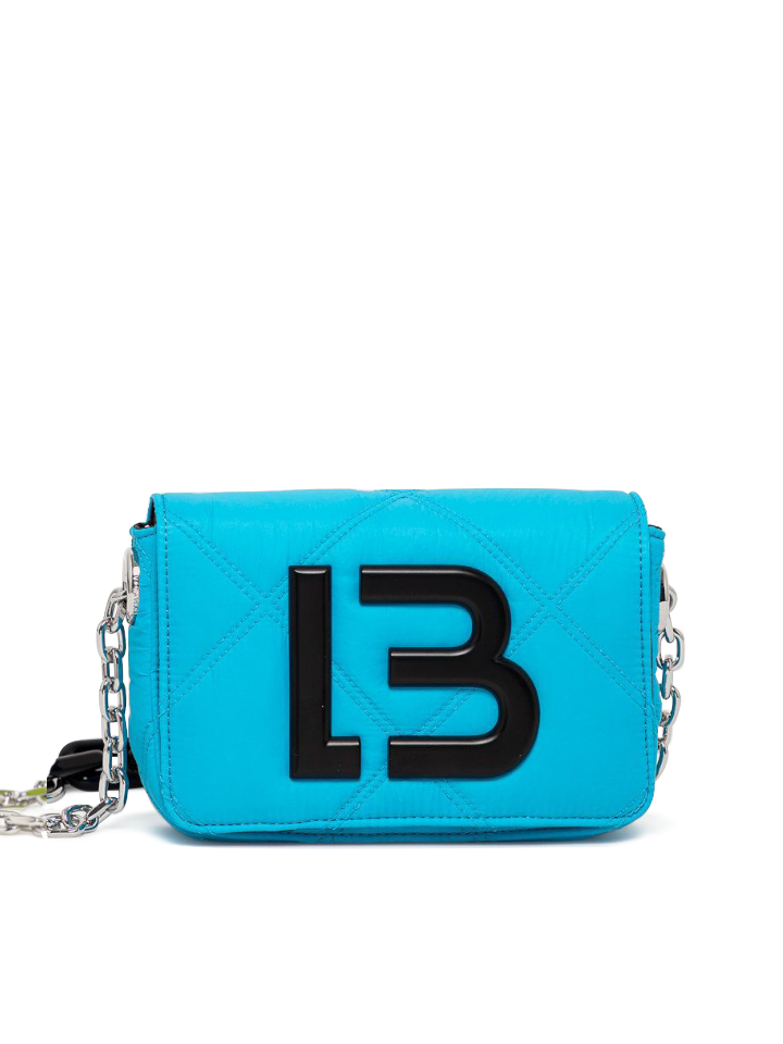 Bimba-Y-Lola-Extra-Small-Padded-Nylon-Flap-Bag-Neon-Blue-Balilene-depan