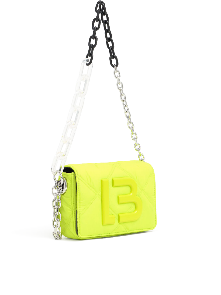 Bimba-Y-Lola-Extra-Small-Padded-Nylon-Flap-Bag-Neon-Green-Balilene-depan