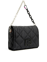 Bimba-Y-Lola-Large-Black-Padded-Nylon-Flap-Bag-Balilene-depan