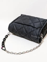 Bimba-Y-Lola-Large-Black-Padded-Nylon-Flap-Bag-Balilene-detail-belakang