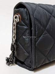 Bimba-Y-Lola-Large-Black-Padded-Nylon-Flap-Bag-Balilene-detail-samping