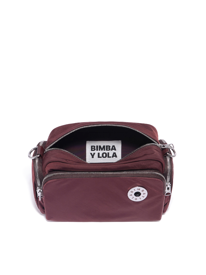 BYL Medium Nylon Shoulder Bag Maroon Balilene