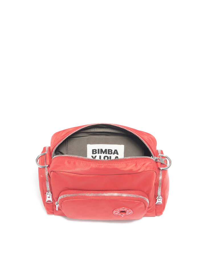 Bimba-Y-Lola-Medium-Red-Nylon-Crossbody-Bag-Balilene-dalam