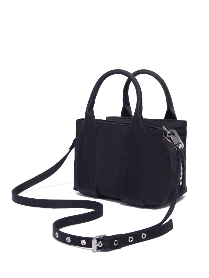 Bimba-Y-Lola-Small-Black-Nylon-Tote-Bag-with-Silver-Hardware-Balilene-belakang