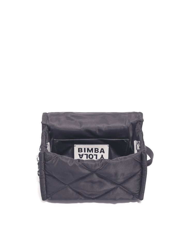 Bimba-Y-Lola-Small-Black-Padded-Nylon-Crossbody-Bag-With-Flap-Balilene-dalam