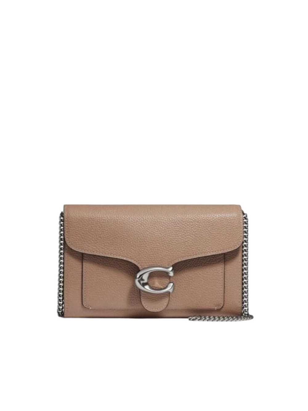 Coach-89364-Tabby-Chain-Clutch-Taupe-depan