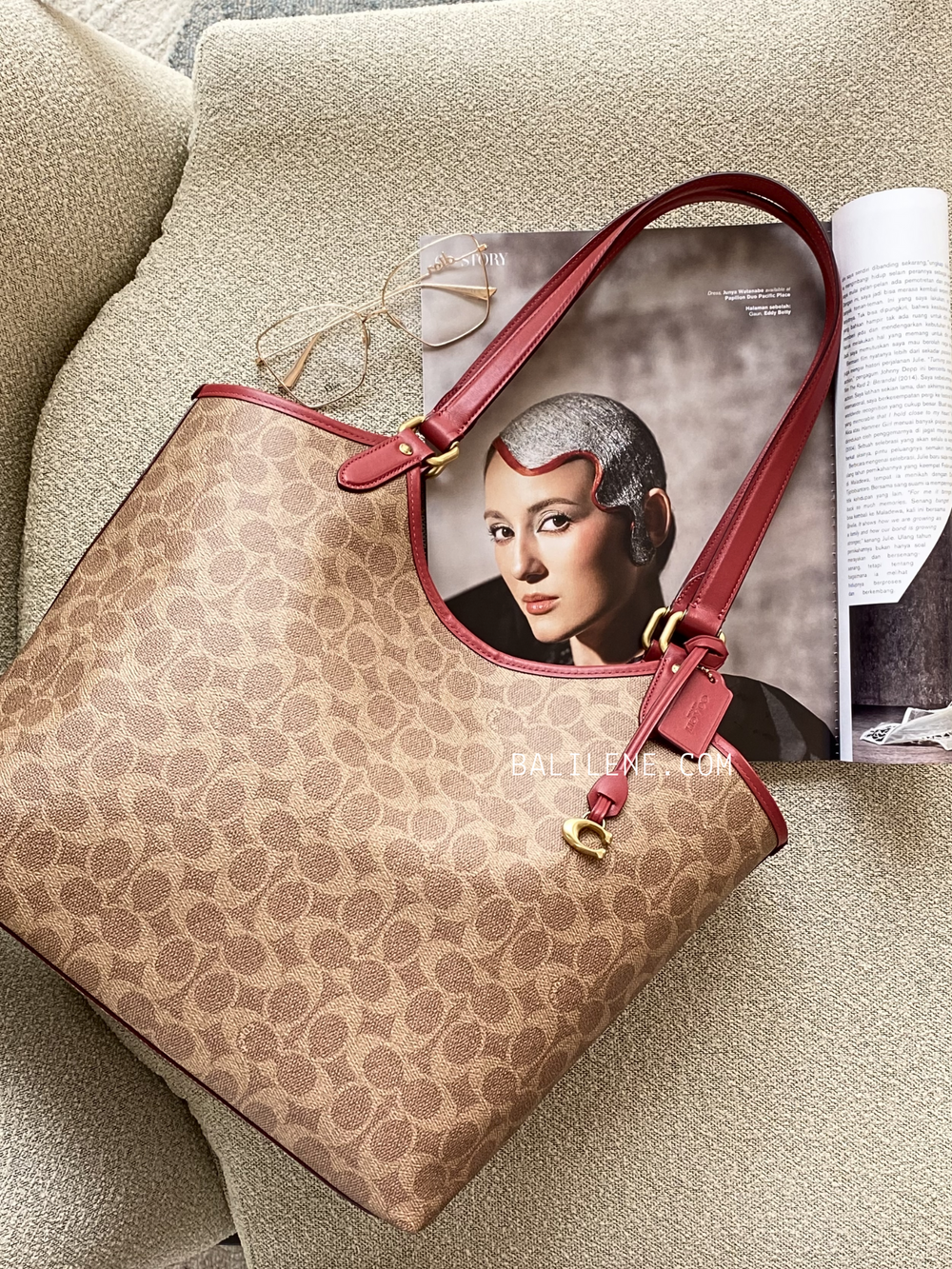 Coach-Box-Program-Coated-Canvas-Signature-Day-Tote-Bag-Tan-Rust-balilene