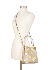 Coach C3411 Small Town Bucket Bag In Signature Canvas With Daisy Print Light Khaki Multi/Chalk