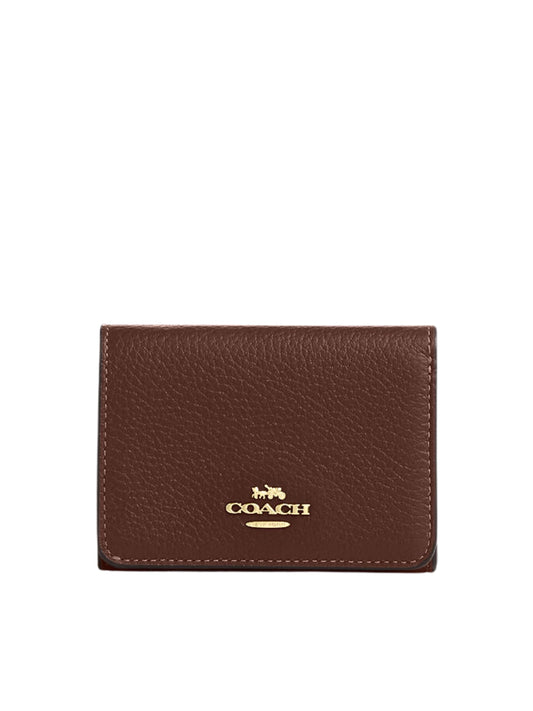 Coach-Card-Holder-Wallet-In-Signature-Canvas-Tan-Brown