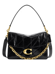 Coach-Chain-Tabby-Shoulder-Bag-30-With-Quilting-Black