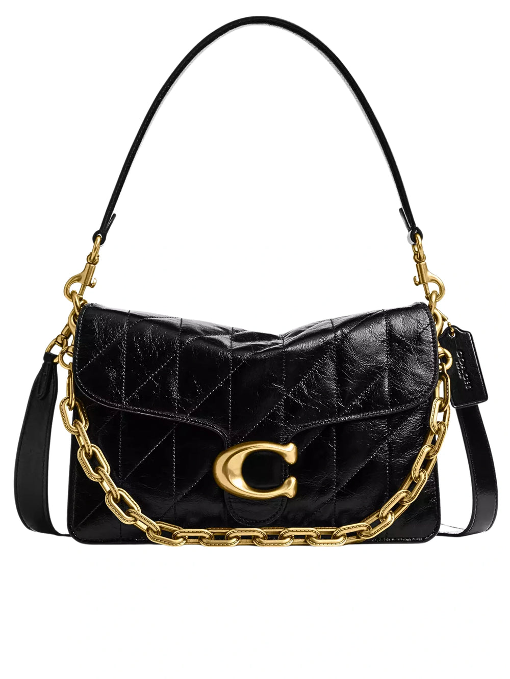 Coach-Chain-Tabby-Shoulder-Bag-With-Quilting-Black