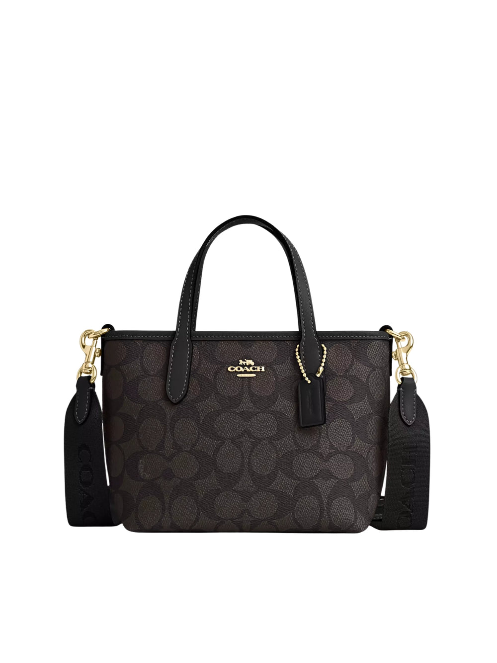 Coach-City-Mini-Tote-Bag-In-Signature-Canvas-Walnut-Black