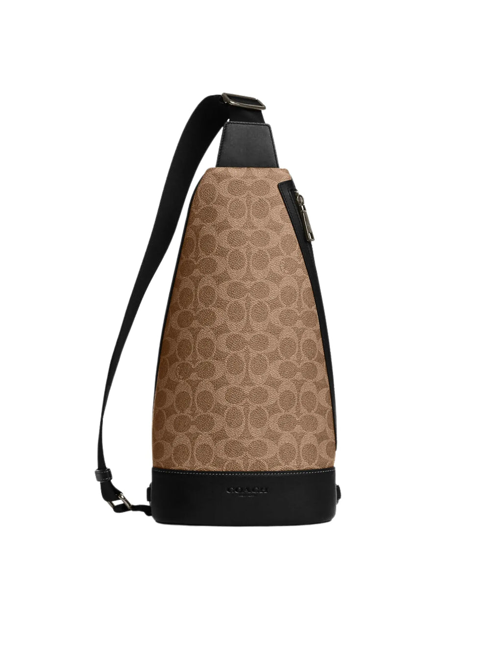 Coach-Dominic-Sling-Pack-In-Signature-Canvas-Tan-Black