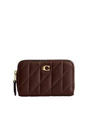 Coach-Essential-Small-Zip-Around-Card-Case-With-Pillow-Quilting-Maple