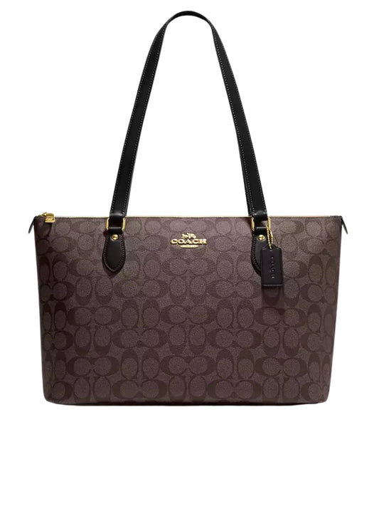 Coach-Gallery-Tote-Bag-In-Signature-Canvas-BrownBlack