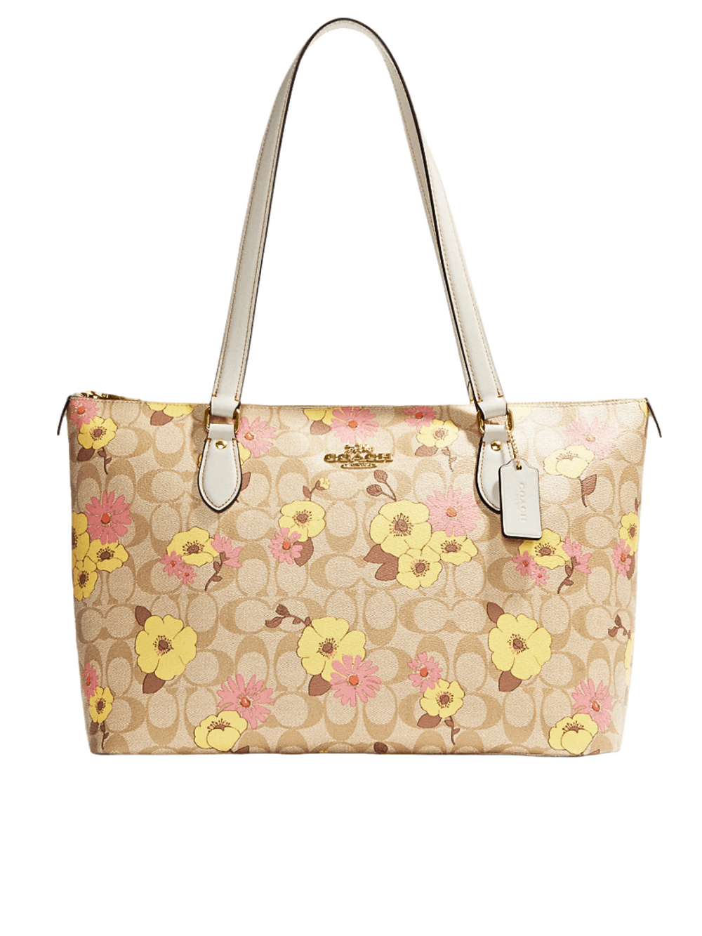 Coach-Gallery-Tote-In-Signature-Canvas-With-Floral-Print-Light-Khaki-Multi