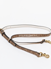 Coach Lane Satchel With Signature Canvas Blocking Tan Chalk