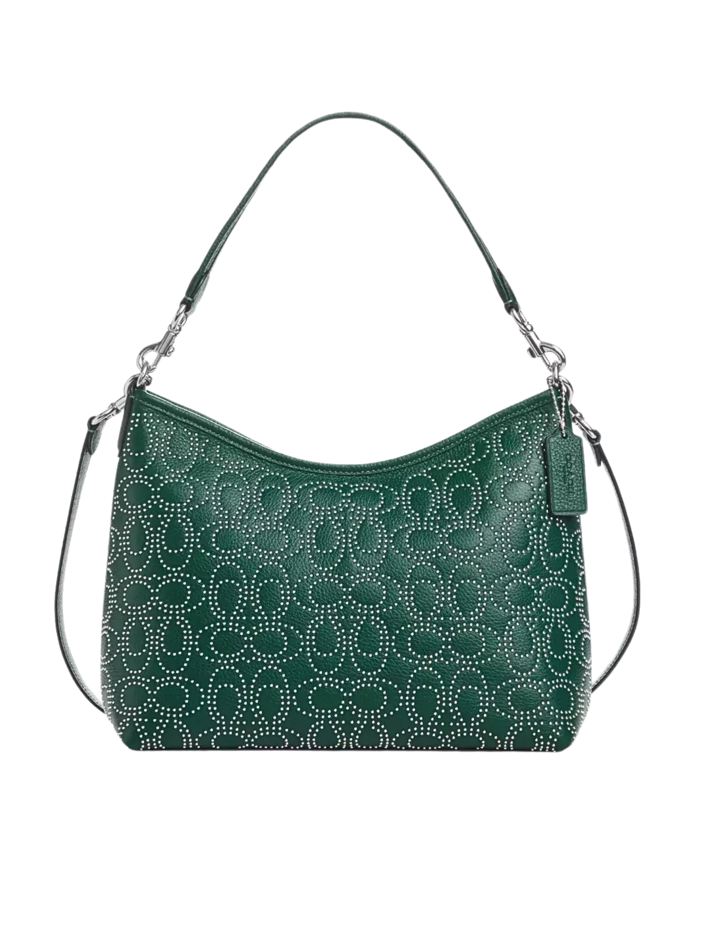 Coach Laurel Shoulder Bag With Signature Rivets Emerald Green