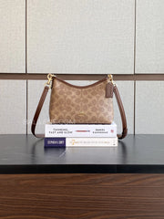 Coach-Laurel-Small-Shoulder-Bag-In-Signature-Canvas-Tan-Brown-balilene