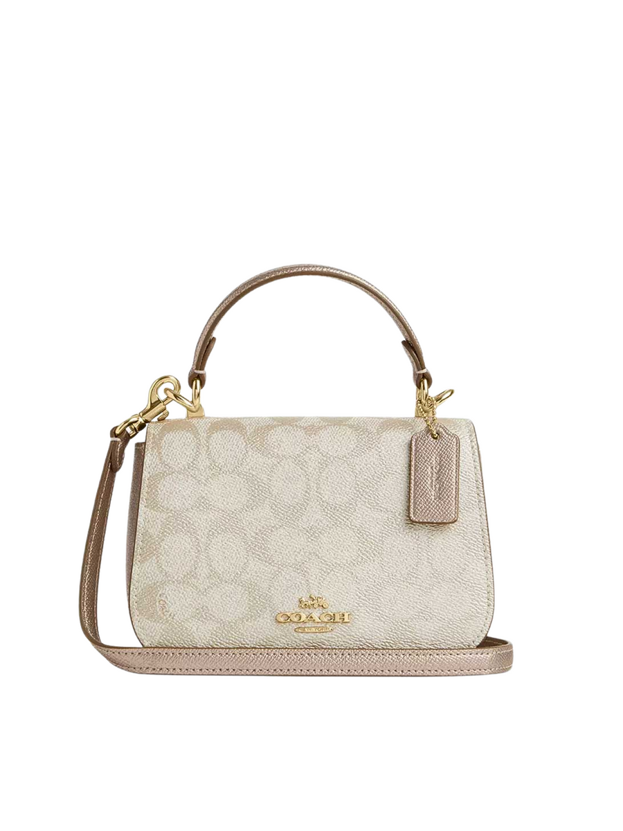 Coach Lysa Top Handle Bag In Signature Metallic Canvas