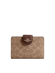 Coach-Medium-Corner-Zip-Wallet-In-Signature-Canvas-Tan-Brown