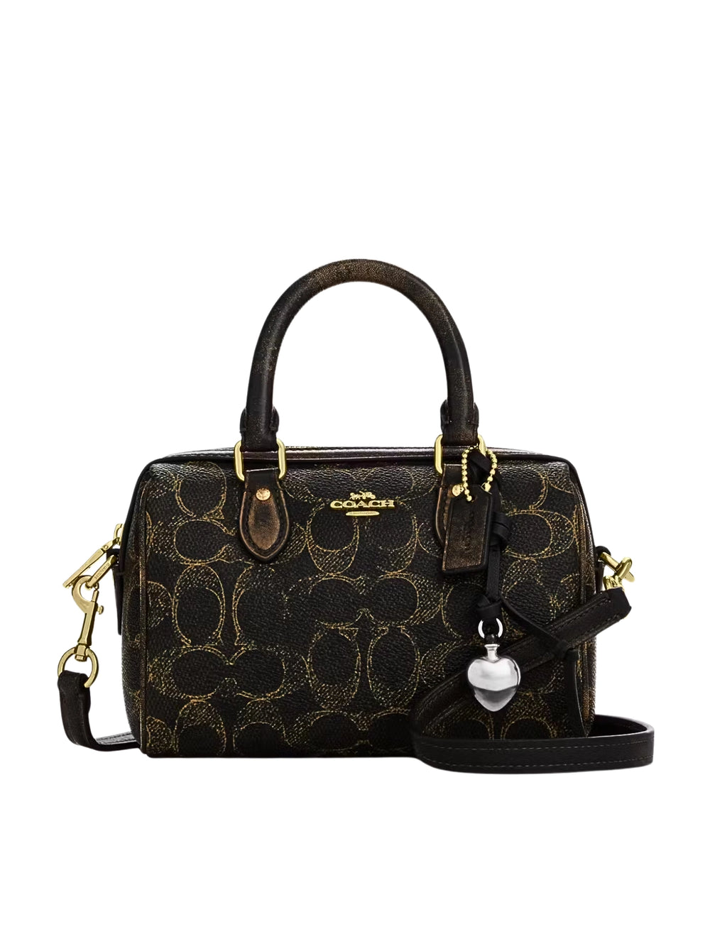 Coach-Mini-Rowan-Crossbody-Bag-In-Loved-Signature-Canvas-With-Charms-Brown