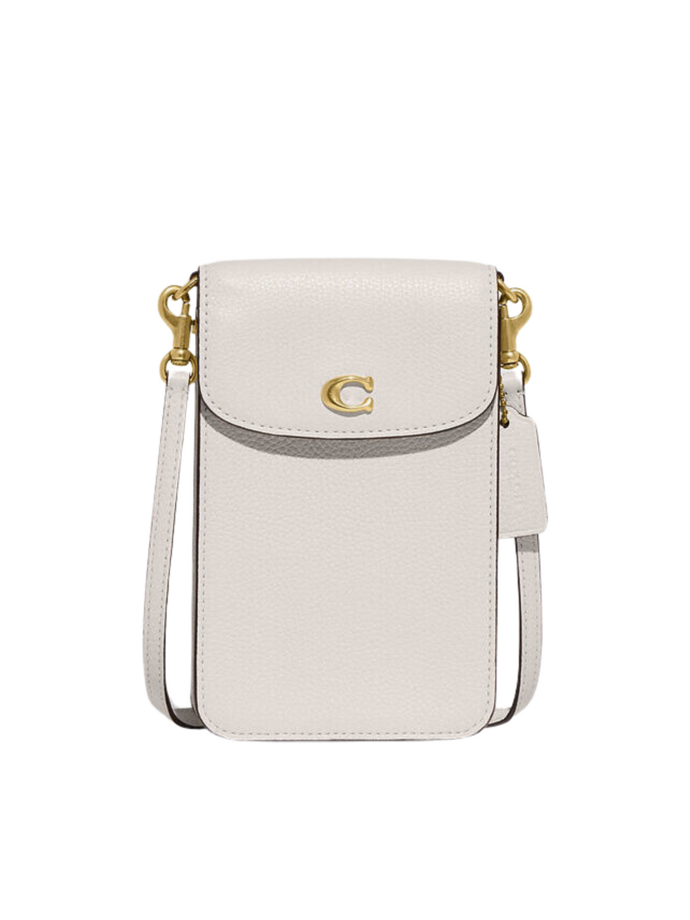 Coach-Polished-Pebble-Leather-Phone-Crossbody-Bag-Chalk