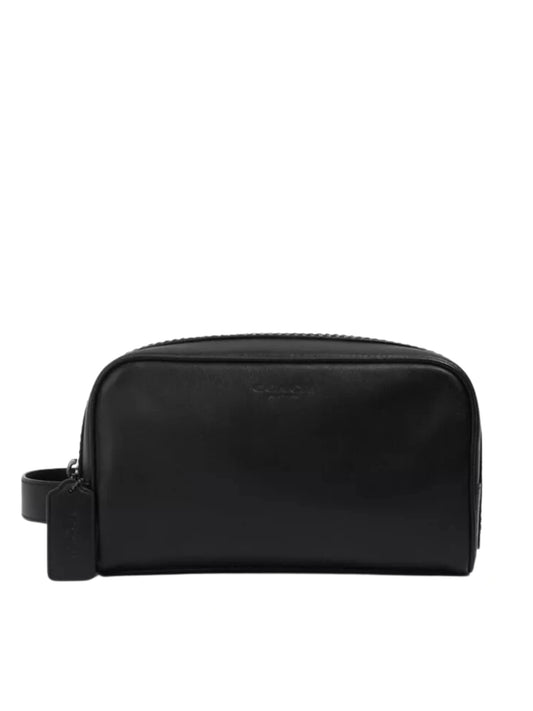 Coach-Small-Leather-Travel-Kit-Pouch-Bag-Black