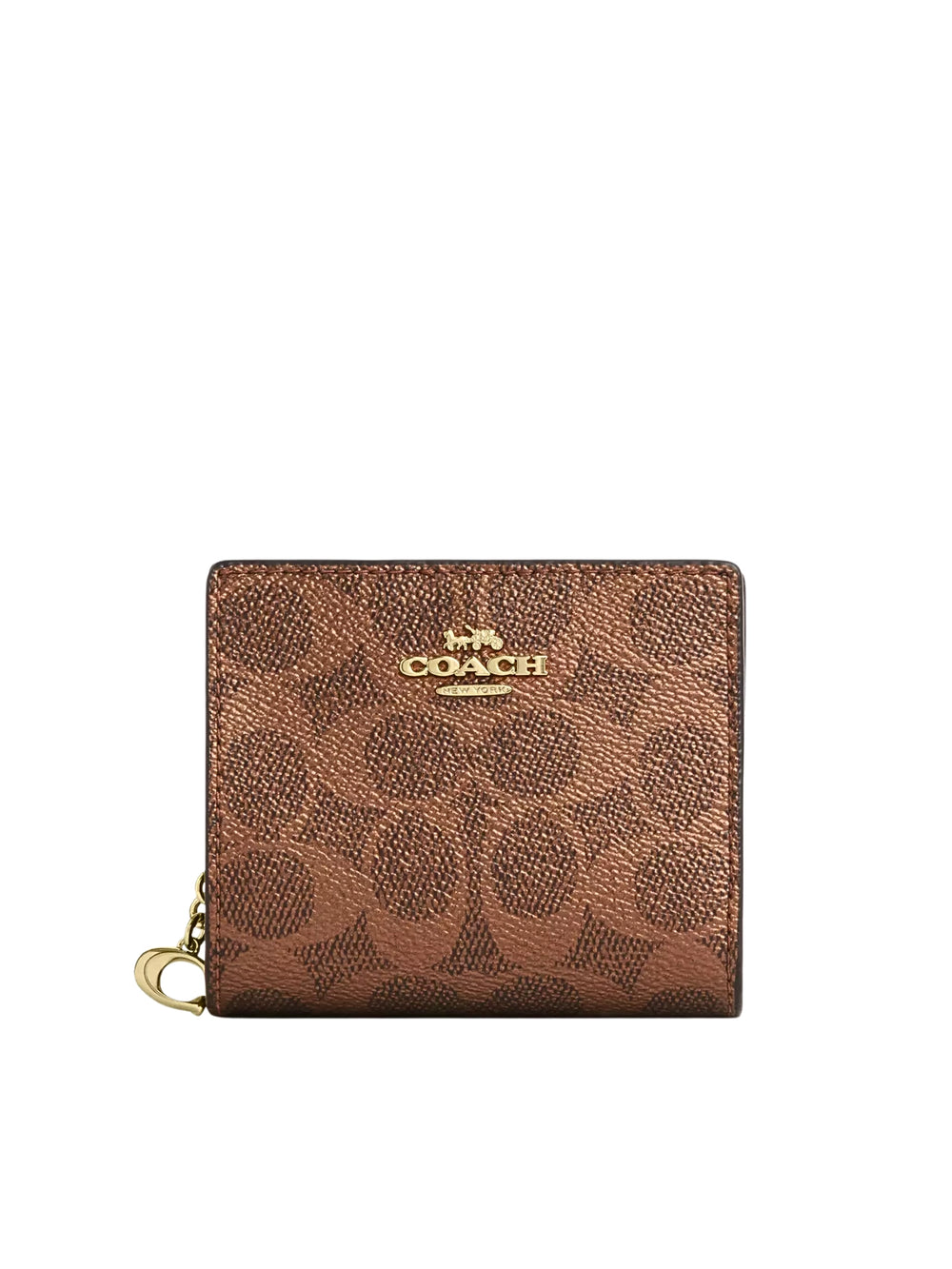 Coach-Snap-Wallet-In-Signature-Metallic-Crossgrain-Leather-Brown-Copper