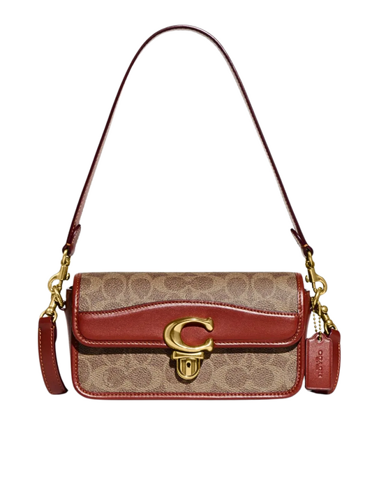 Coach-Studio-Baguette-Bag-In-Signature-Canvas-Tan-Rust