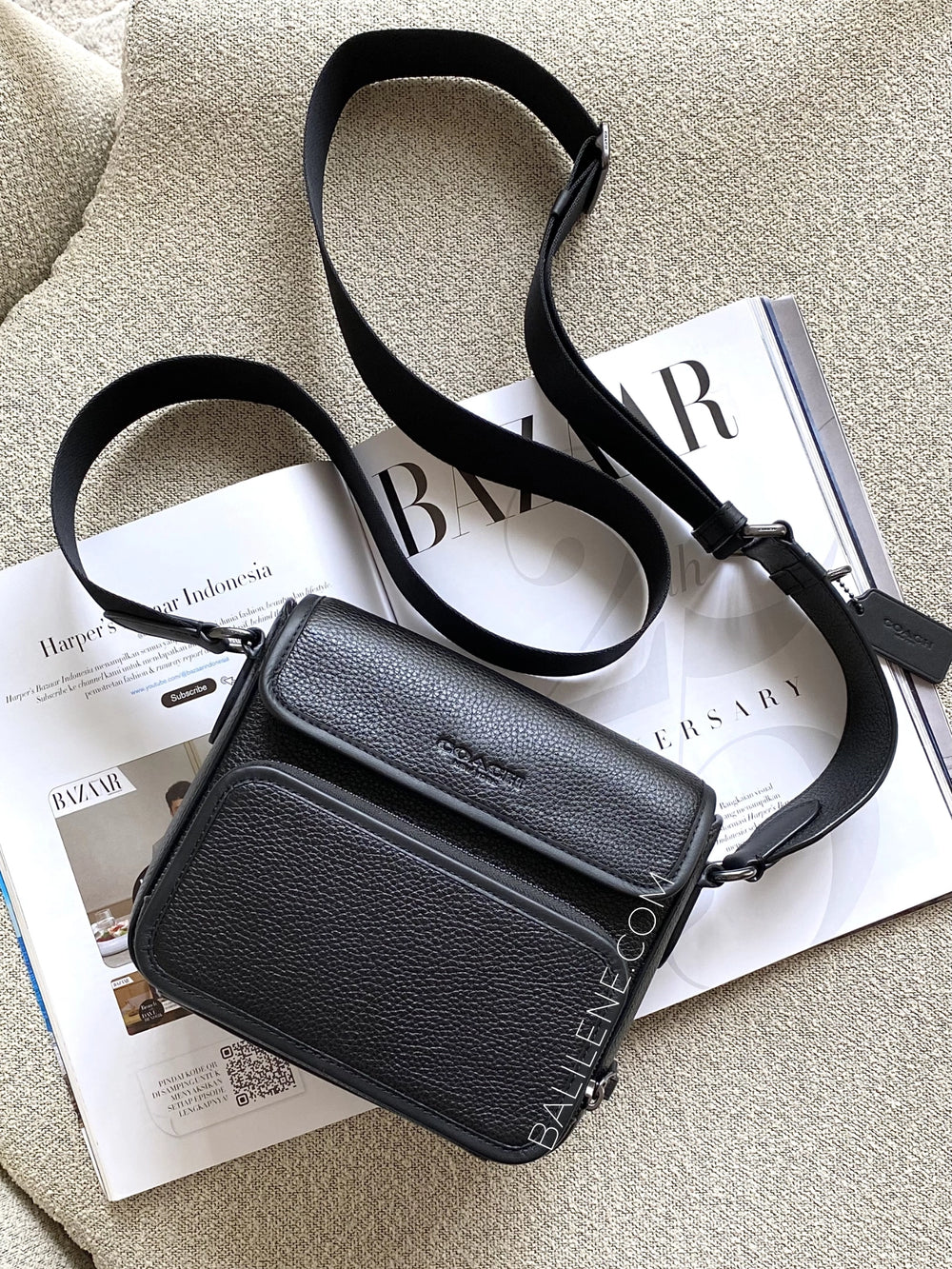 Coach-Sullivan-Flap-Crossbody-Bag-Black-balilene