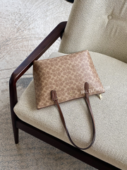 Coach-Zip-Top-Tote-In-Signature-Canvas-Tan-Brown-balilene