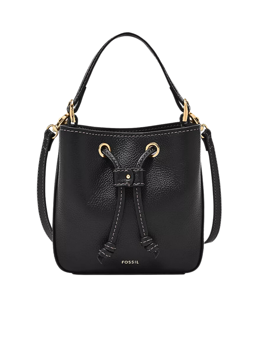 Fossil Tessa Small Bucket Crossbody Black Balilene