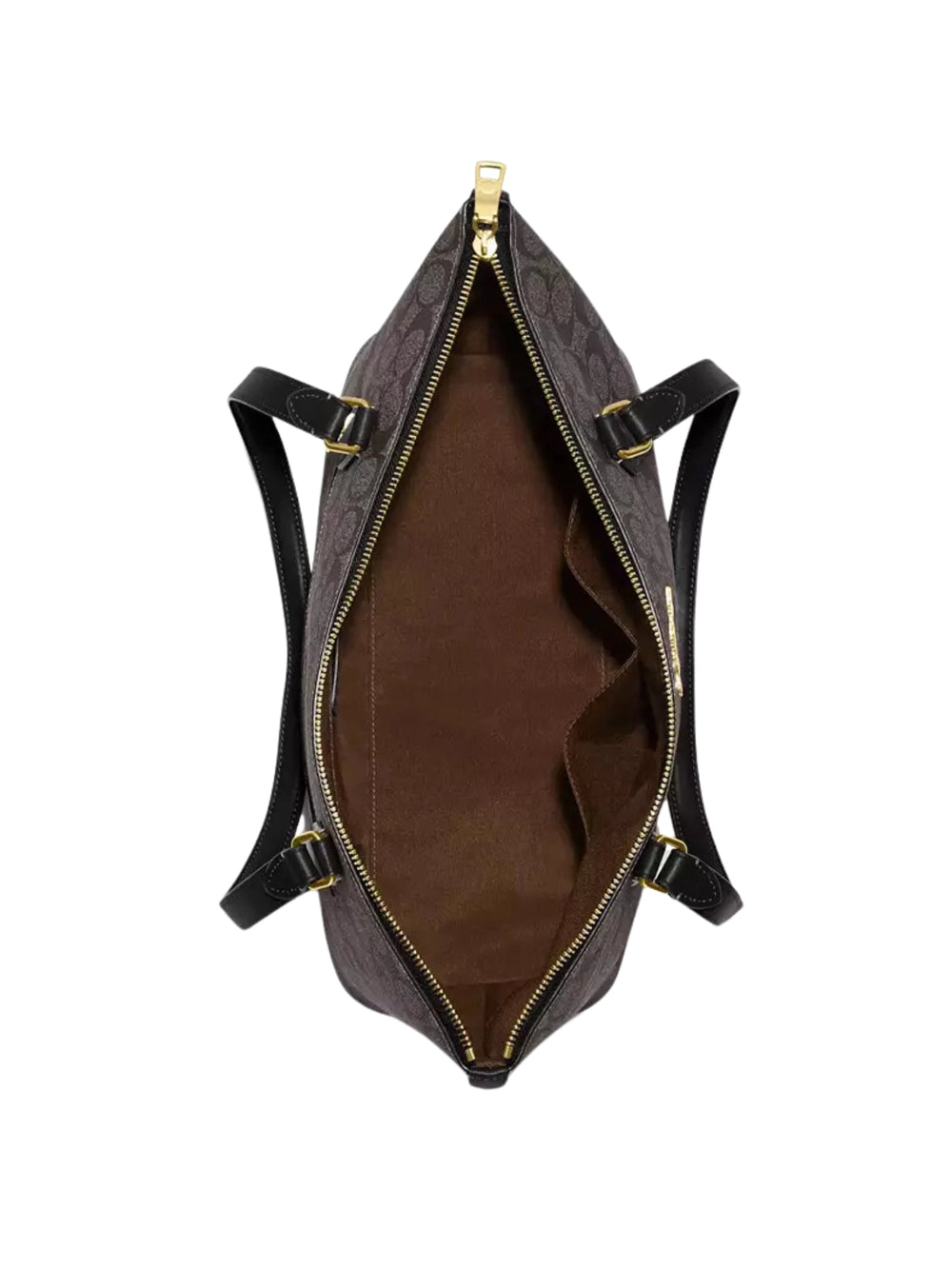 Gambar-Dalam-Coach-Gallery-Tote-Bag-In-Signature-Canvas-BrownBlack