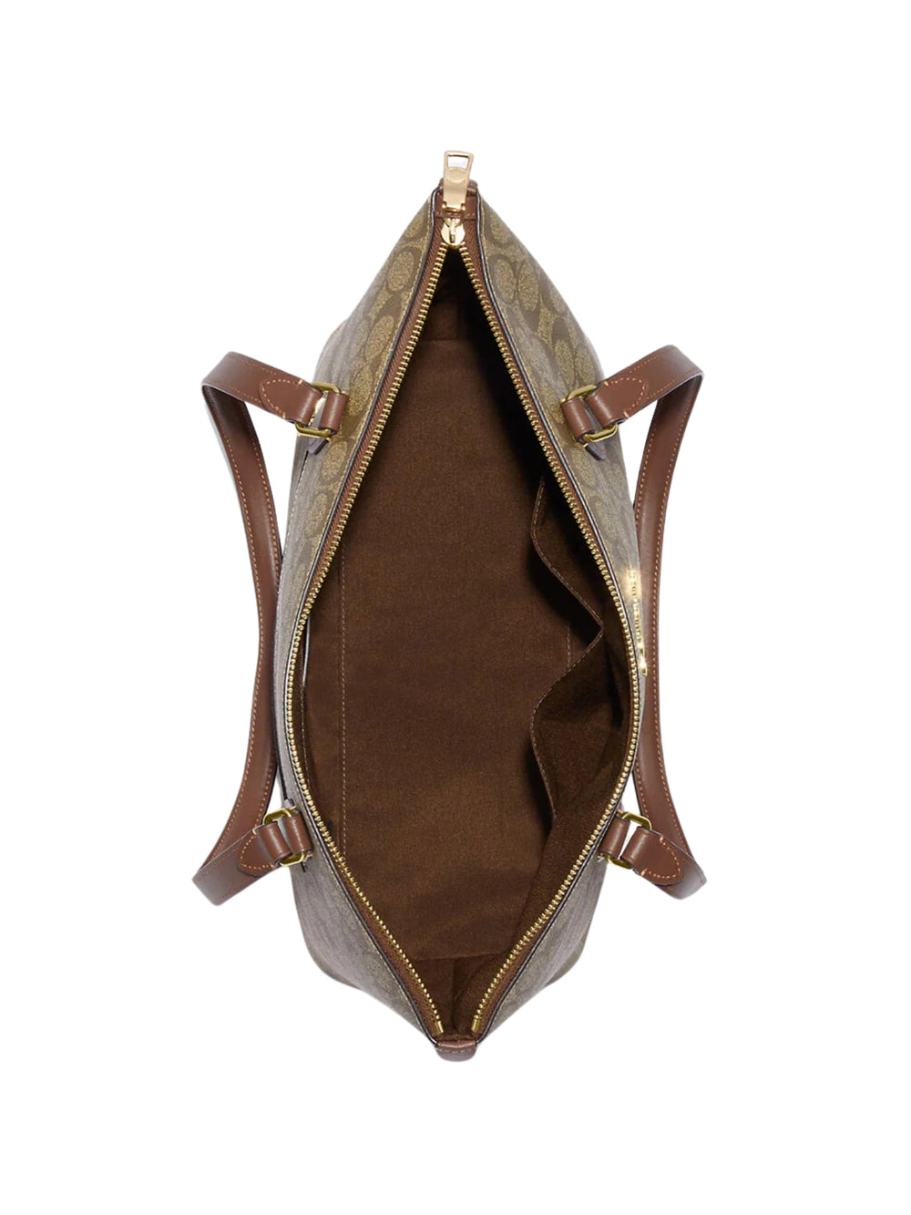 Gambar-Dalam-Coach-Gallery-Tote-Bag-In-Signature-Canvas-Khaki-Saddle