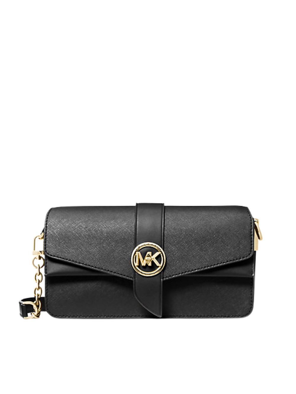 Gambar-Michael-Kors-Greenwich-Medium-Saffiano-Leather-Shoulder-Bag-Black