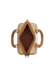 Gambar-dalam-Coach-Mini-Rowan-Crossbody-In-Signature-Canvas-With-Stripe-Light-Khaki-Chalk-Saddle