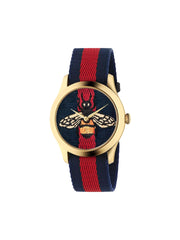 Gucci-G-Timeless-Bee-Red-_-Blue-Dial-Red-Two-Tone-Nylon-Strap-Watch