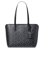 Kate-Spade-Flower-PVC-Tote-Black