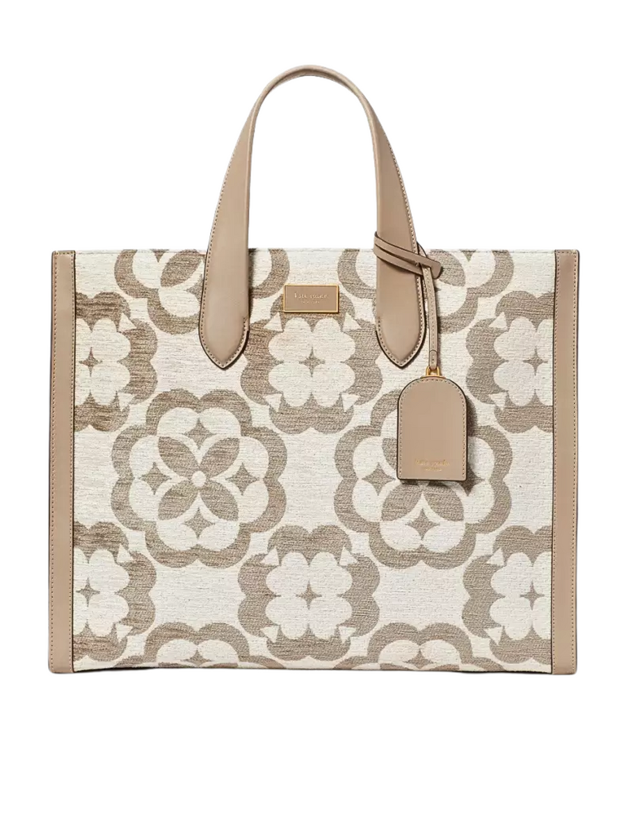 Kate Spade Flower Monogram Manhattan Chenille Large Tote Kate Spade Flower Monogram Manhattan Chenille Large Tote