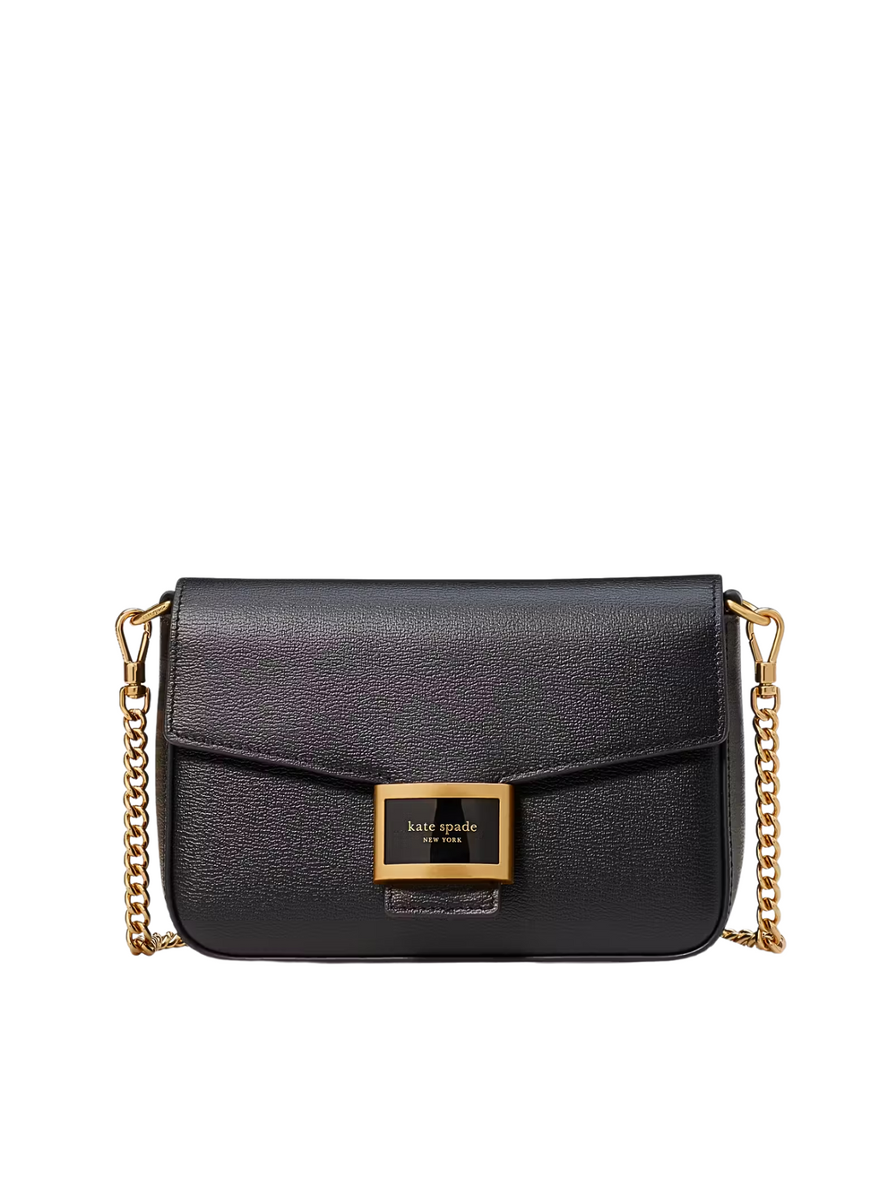 Kate_Spade-Katy-Textured-Leather-Flap-Chain-Crossbody-Bag-Black