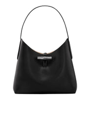 Longchamp Le Roseau M Hobo Bag Leather Black
