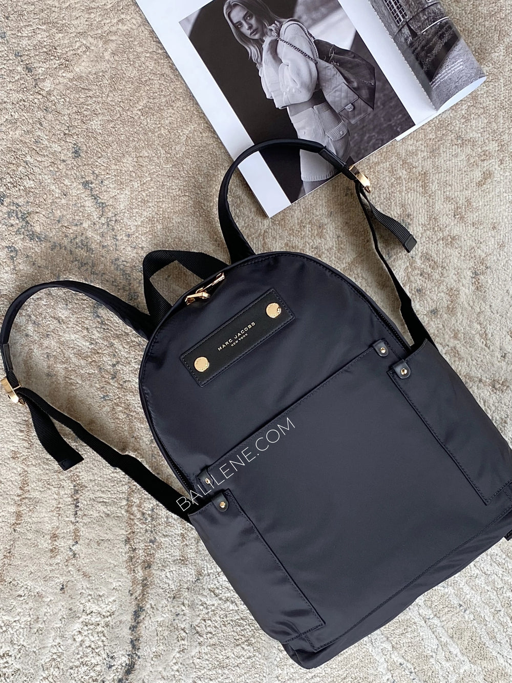 Marc-Jacobs-Preppy-Nylon-Backpack-Black-balilene