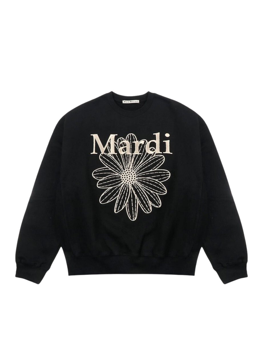Mardi Mercredi Sweatshirt Flowermardi Needlework Black Beige