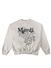 Mardi-Mercredi-Sweatshirt-Triple-Flower-Oatmeal-Black
