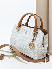 Michael Kors Edith Small Logo Satchel Vanilla