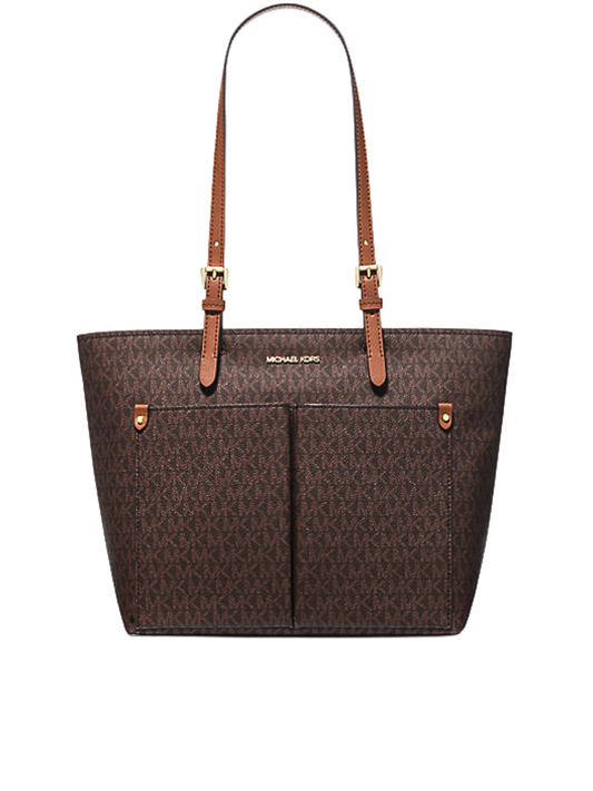 Michael-Kors-Jet-Set-Medium-Logo-Pocket-Tote-Bag-Brown